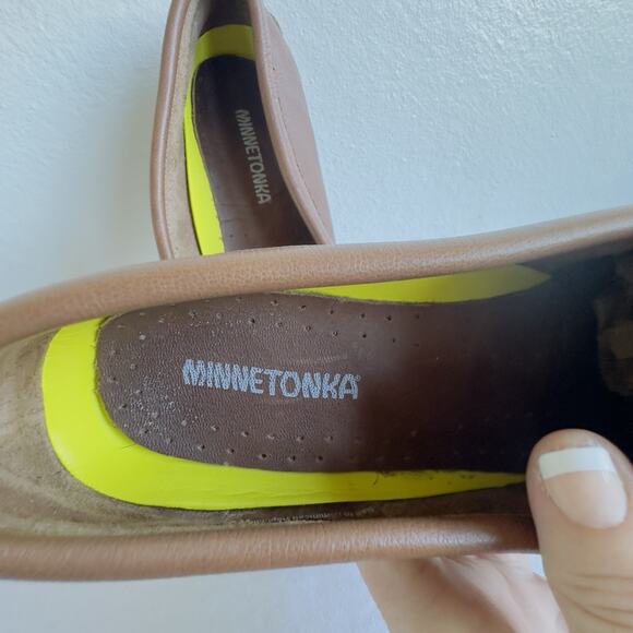 Minnetonka Brown Leather Loafers Moccasins Women’s 10 Slip-On Driving Shoes - Picture 11 of 13